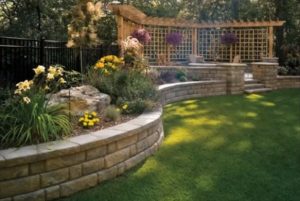 Hardscape Stone Brick Wall Flower Planter Design Mission Viejo, CA